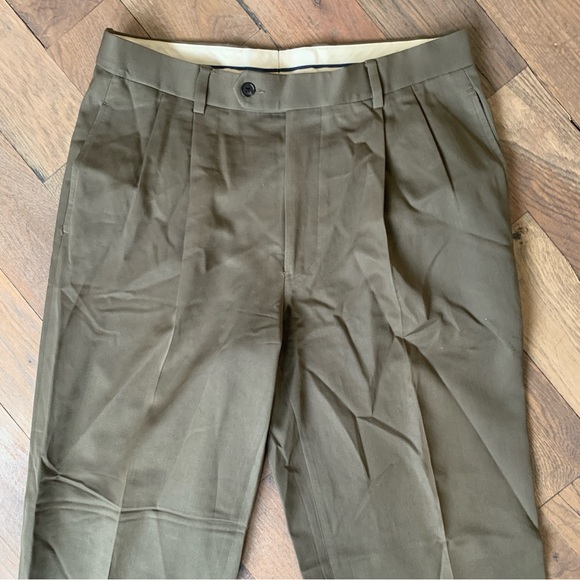 Brooks Brothers Men’s Wool Green Dress Pants Size 33 - Picture 2 of 6